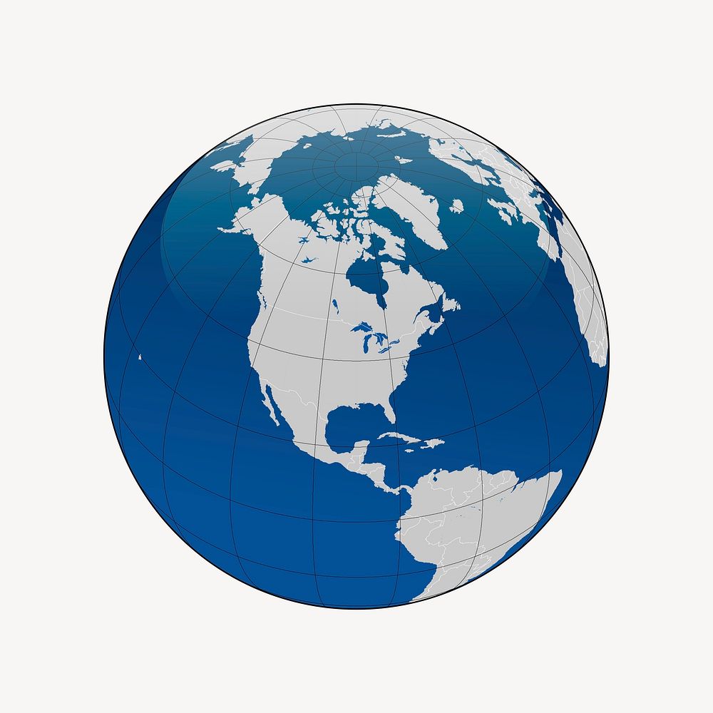 Globe sticker, geography illustration psd. Free public domain CC0 image.