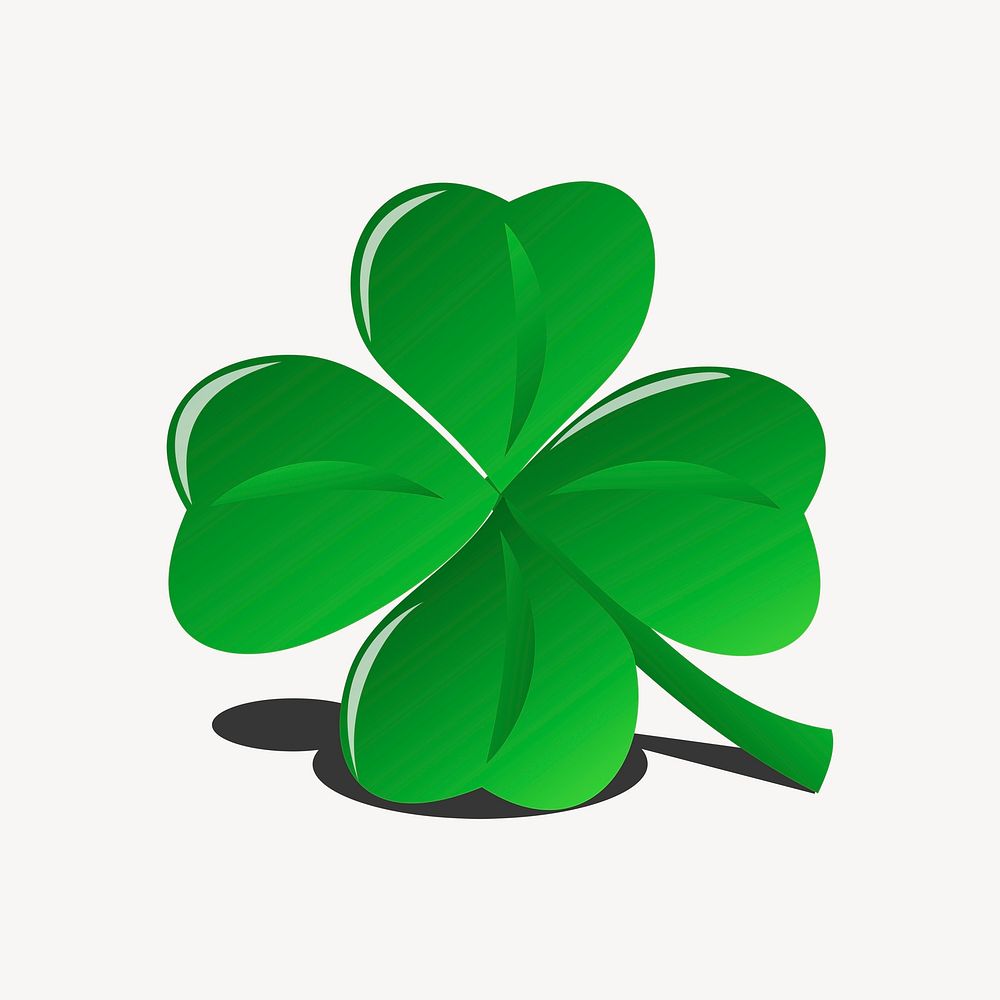 Shamrock leaf sticker, Saint Patrick's celebration illustration psd. Free public domain CC0 image.