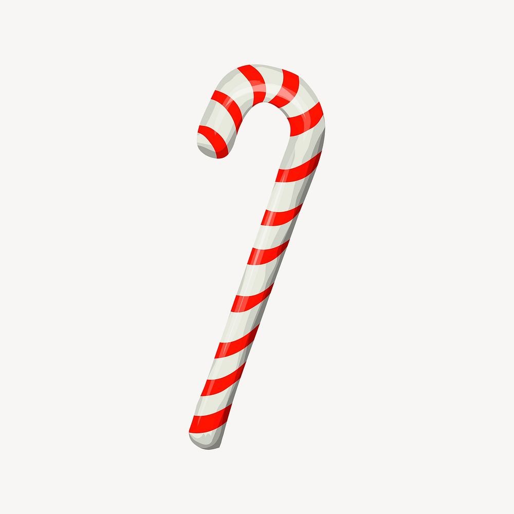 Candy cane sticker, Christmas illustration psd. Free public domain CC0 image.