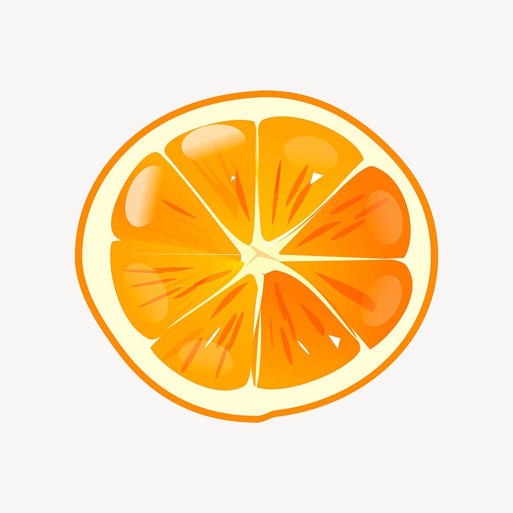 Orange slice sticker, fruit illustration psd. Free public domain CC0 image.