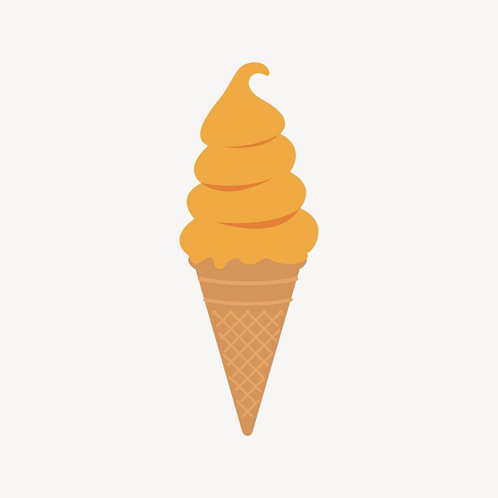 Orange ice-cream sticker, dessert illustration psd. Free public domain CC0 image.