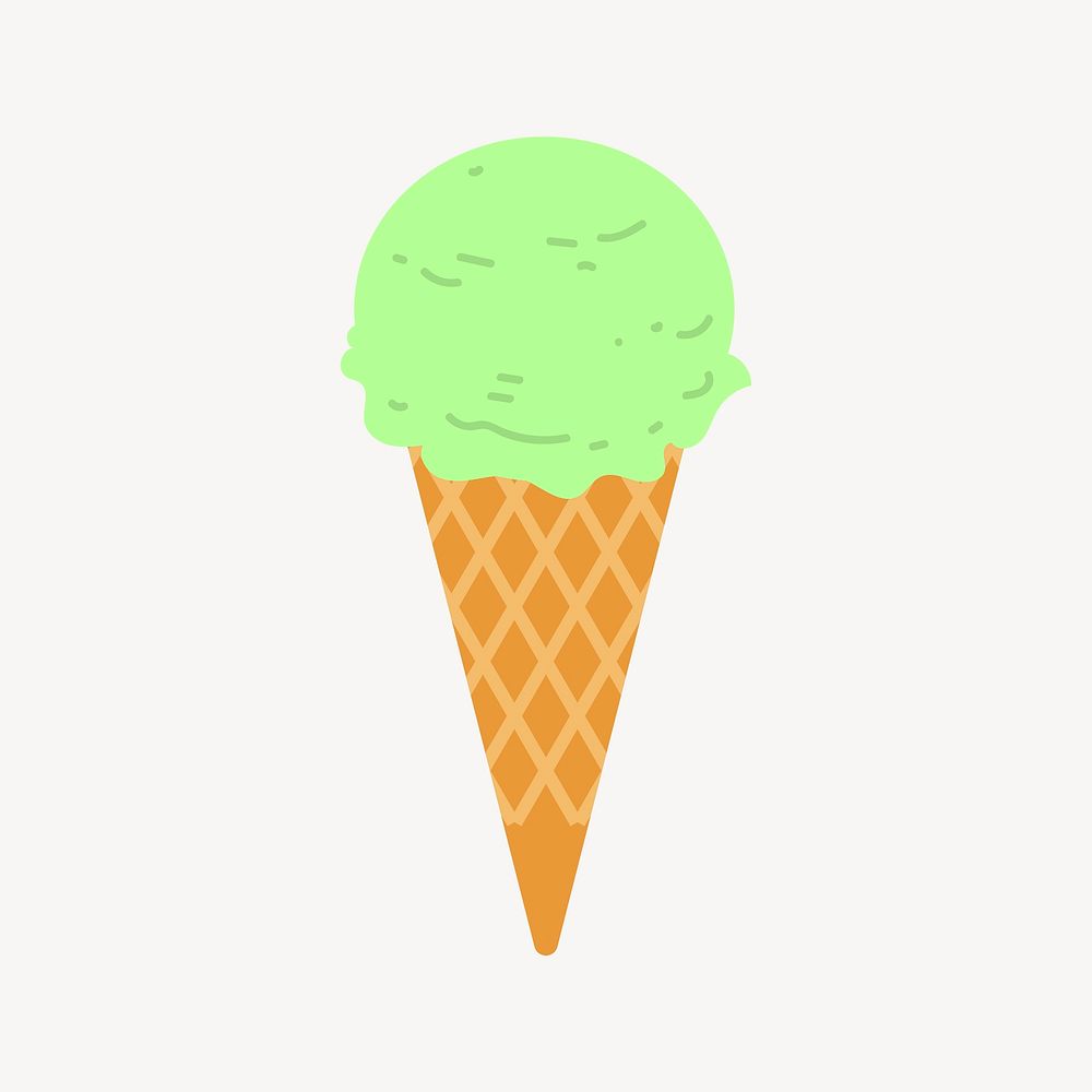 Lime ice-cream sticker, dessert illustration psd. Free public domain CC0 image.