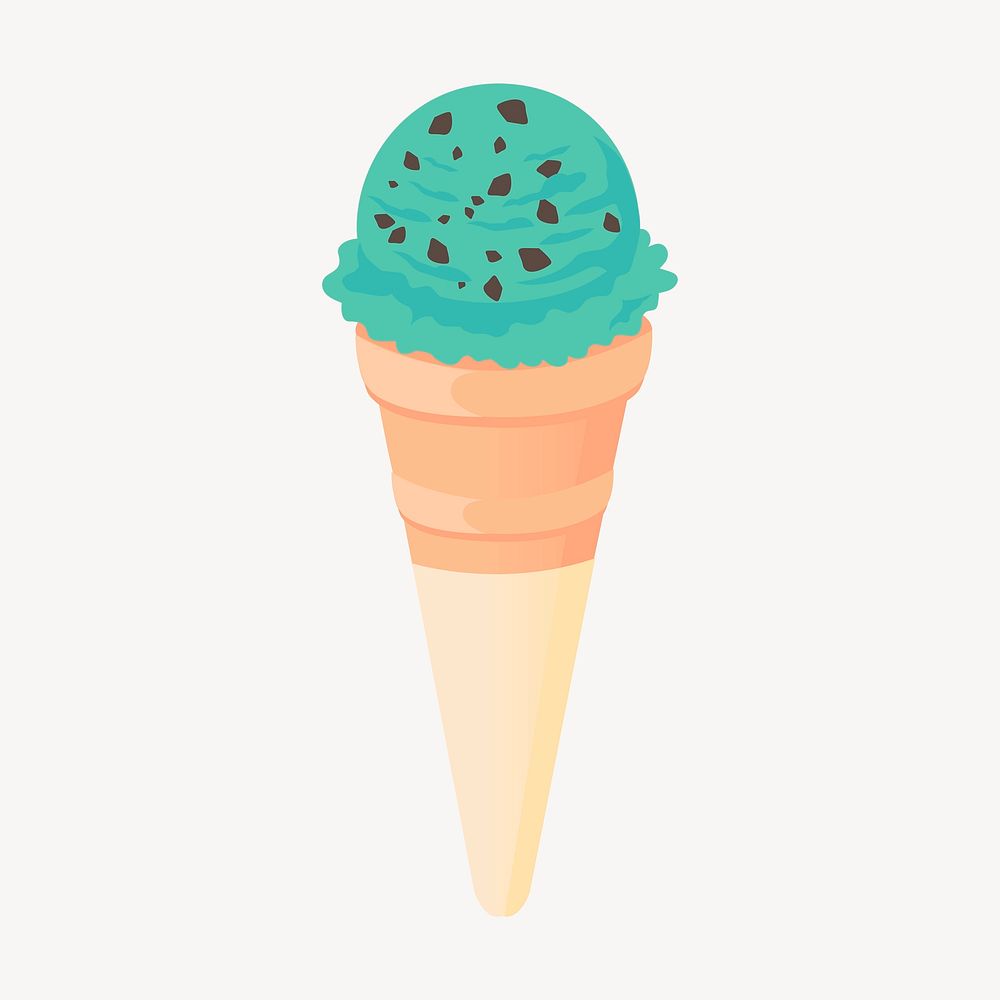 Mint Chocolate Chip Ice Cream Sticker Free Psd Rawpixel 