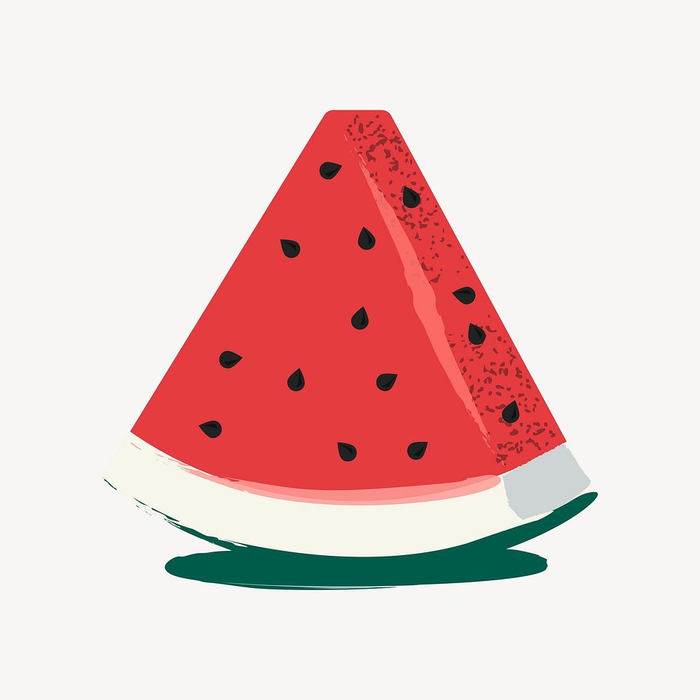 Watermelon slice sticker, fruit illustration psd. Free public domain CC0 image.