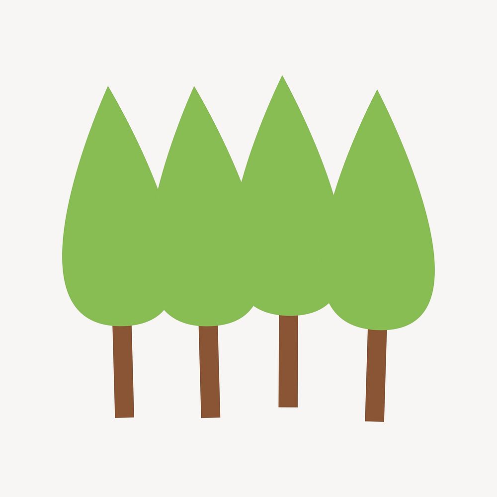 Tree forest sticker, botanical illustration psd. Free public domain CC0 image.