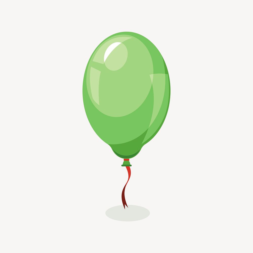 Green balloon sticker, party decoration illustration psd. Free public domain CC0 image.