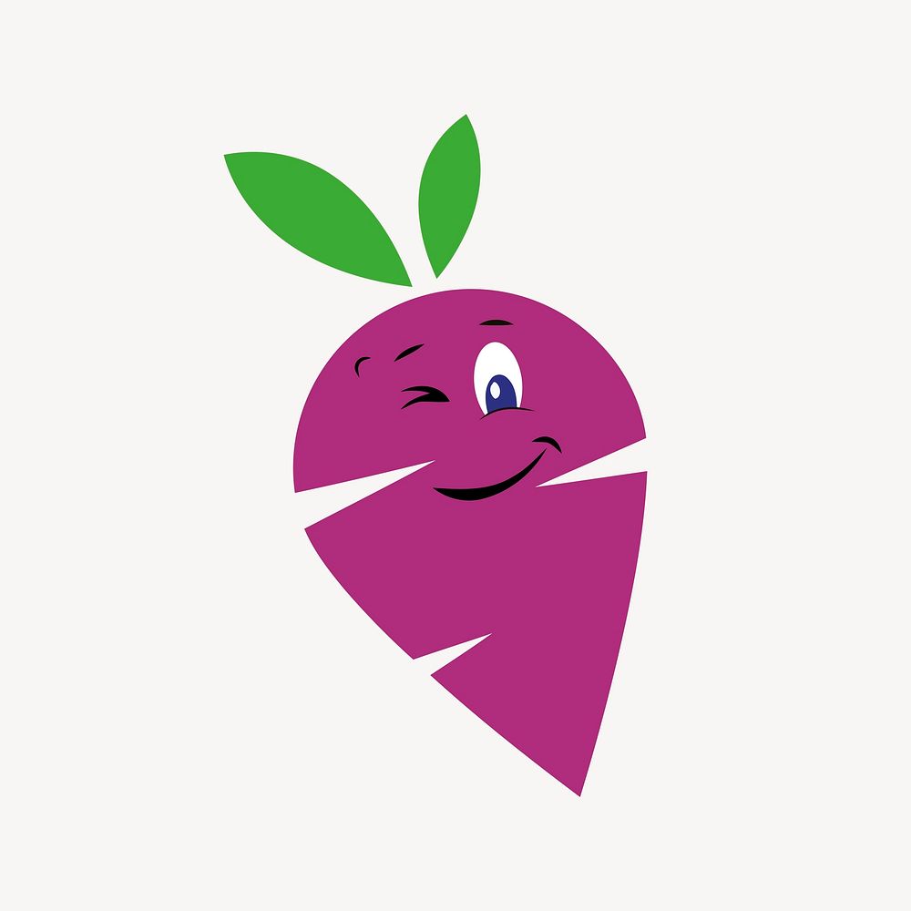 Purple carrot sticker, vegetable cartoon illustration psd. Free public domain CC0 image.
