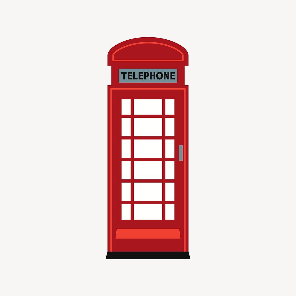 Phone booth sticker, communication illustration psd. Free public domain CC0 image.