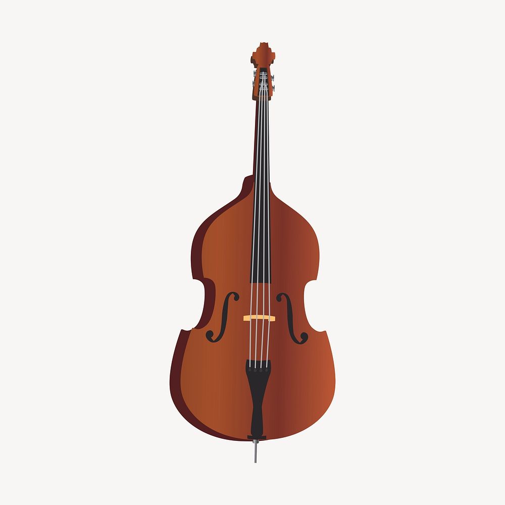 Cello sticker, musical instrument illustration psd. Free public domain CC0 image.