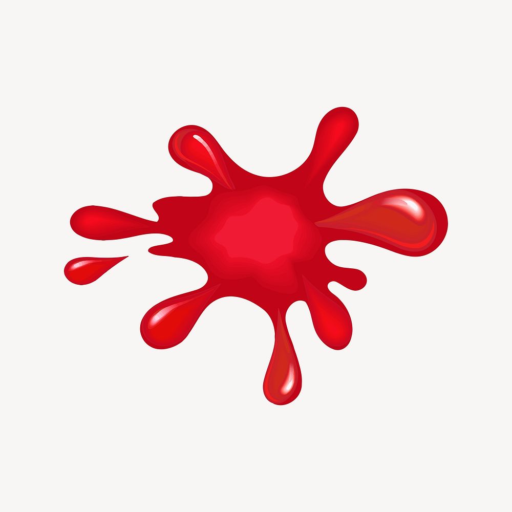 Red splash sticker, texture illustration psd. Free public domain CC0 image.