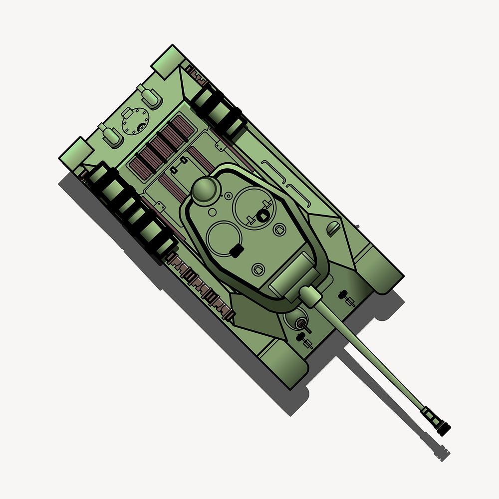 Tank sticker, military vehicle illustration psd. Free public domain CC0 image.