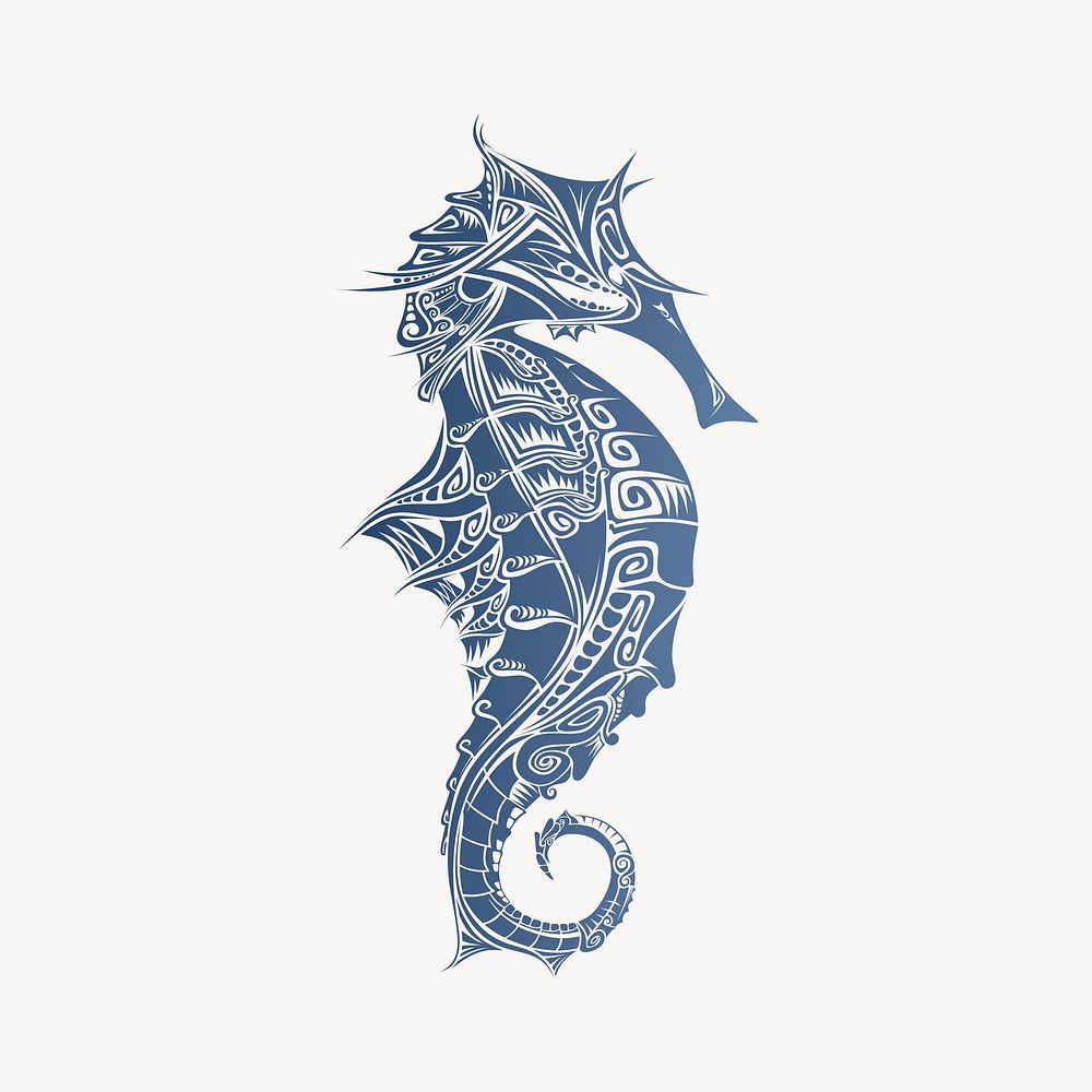 Seahorse sticker, animal illustration vector. Free public domain CC0 image.