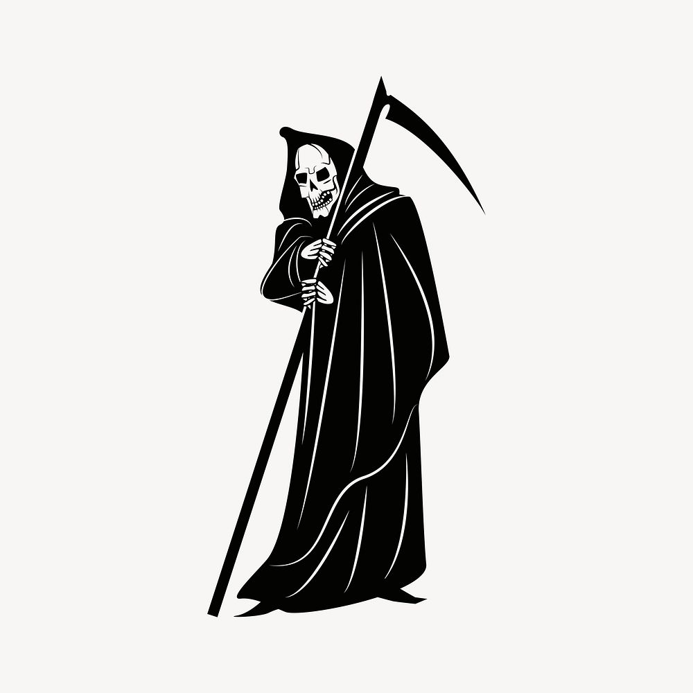 Grim reaper clipart, Halloween illustration psd. Free public domain CC0 image.