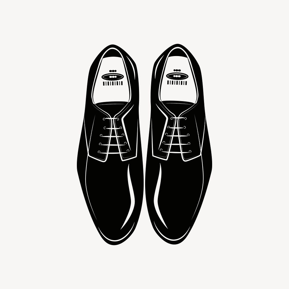 Men's leather shoes sticker, fashion illustration vector. Free public domain CC0 image.