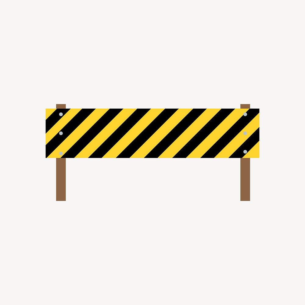 Construction sign sticker, traffic illustration vector. Free public domain CC0 image.