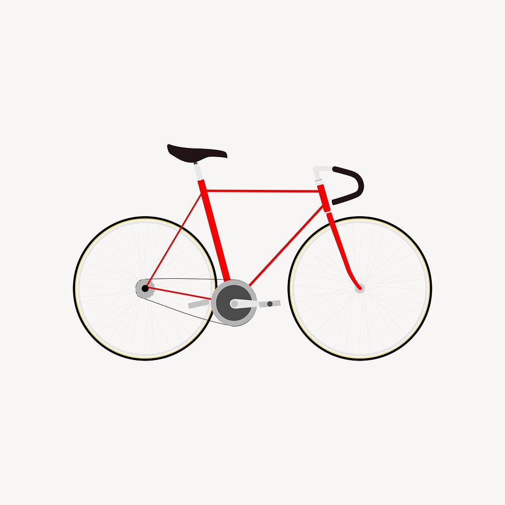 Red bicycle clipart, vehicle illustration. Free public domain CC0 image.