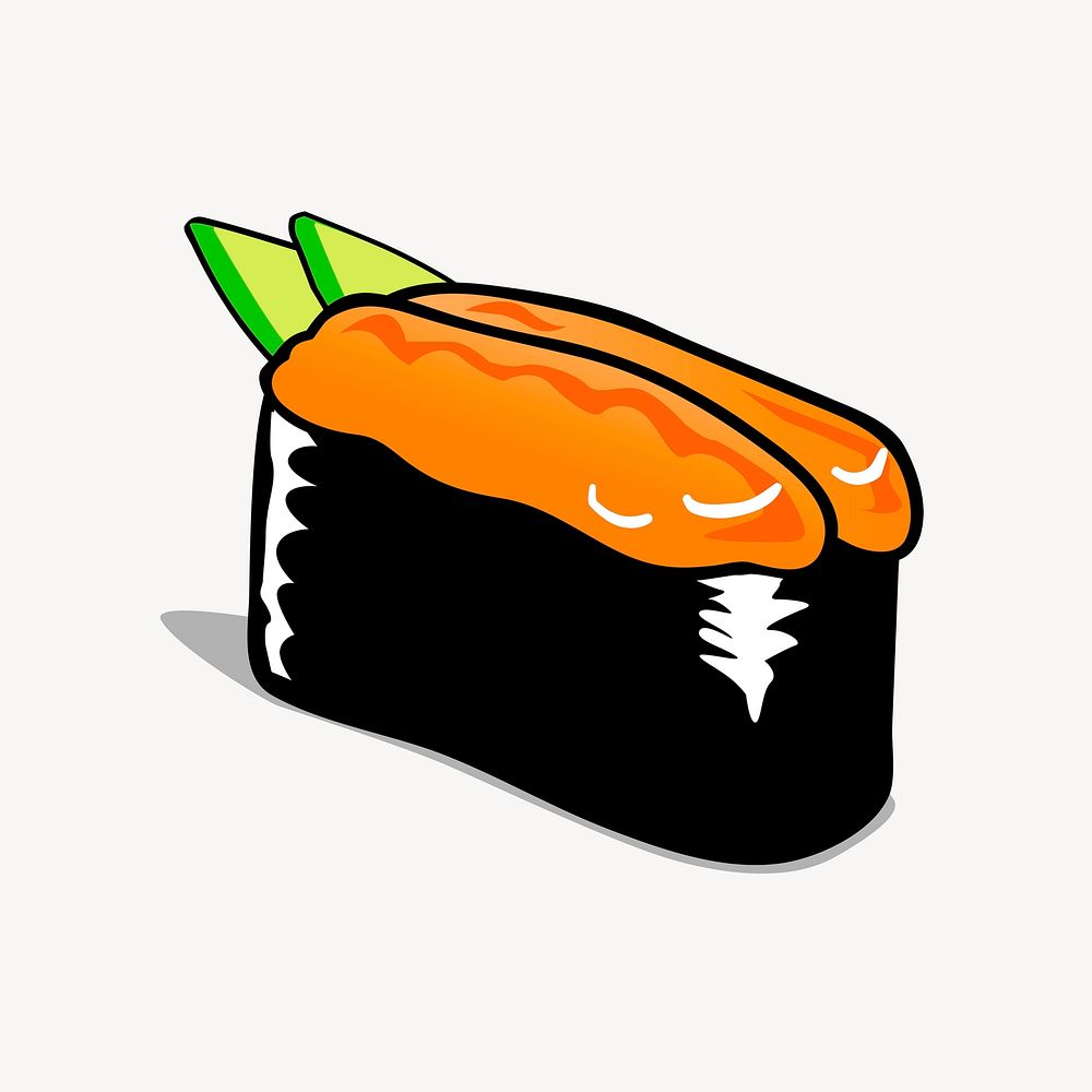 Sea urchin sushi clipart, Japanese food illustration. Free public domain CC0 image.