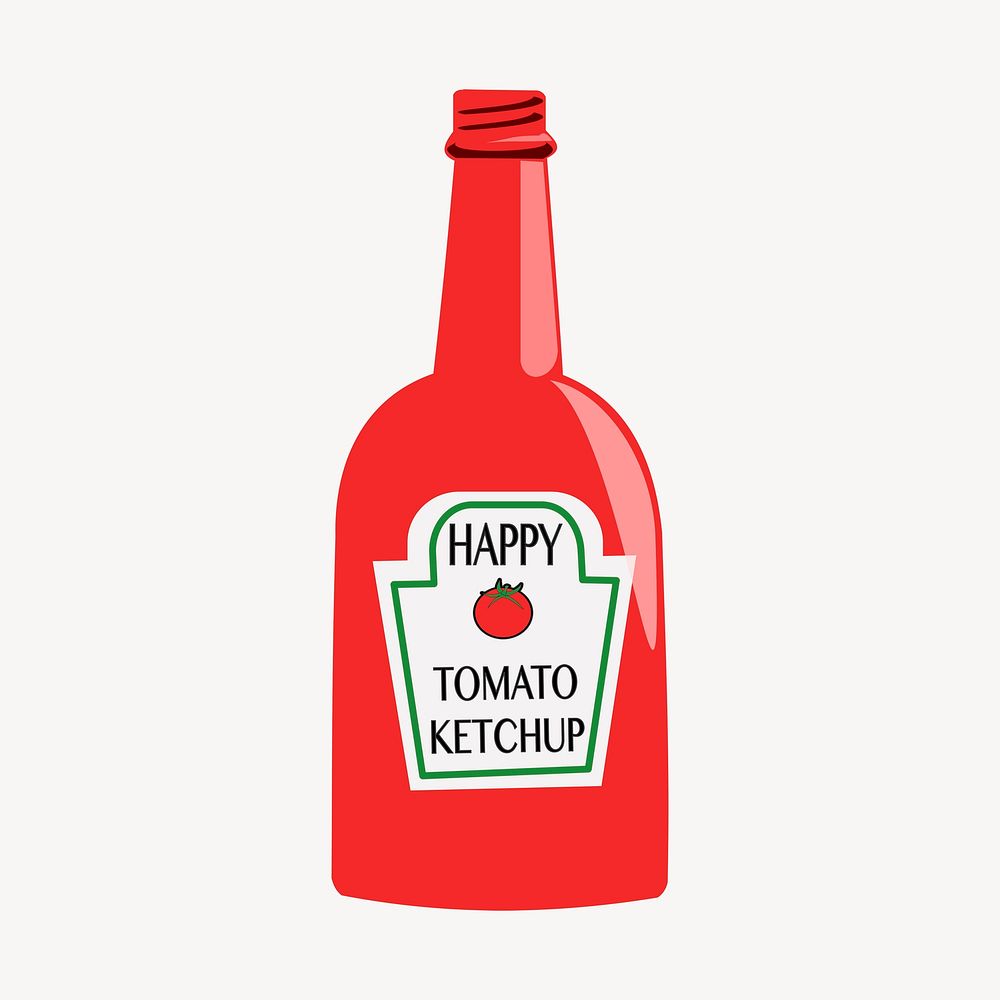 Ketchup bottle clipart, object illustration. Free public domain CC0 image.