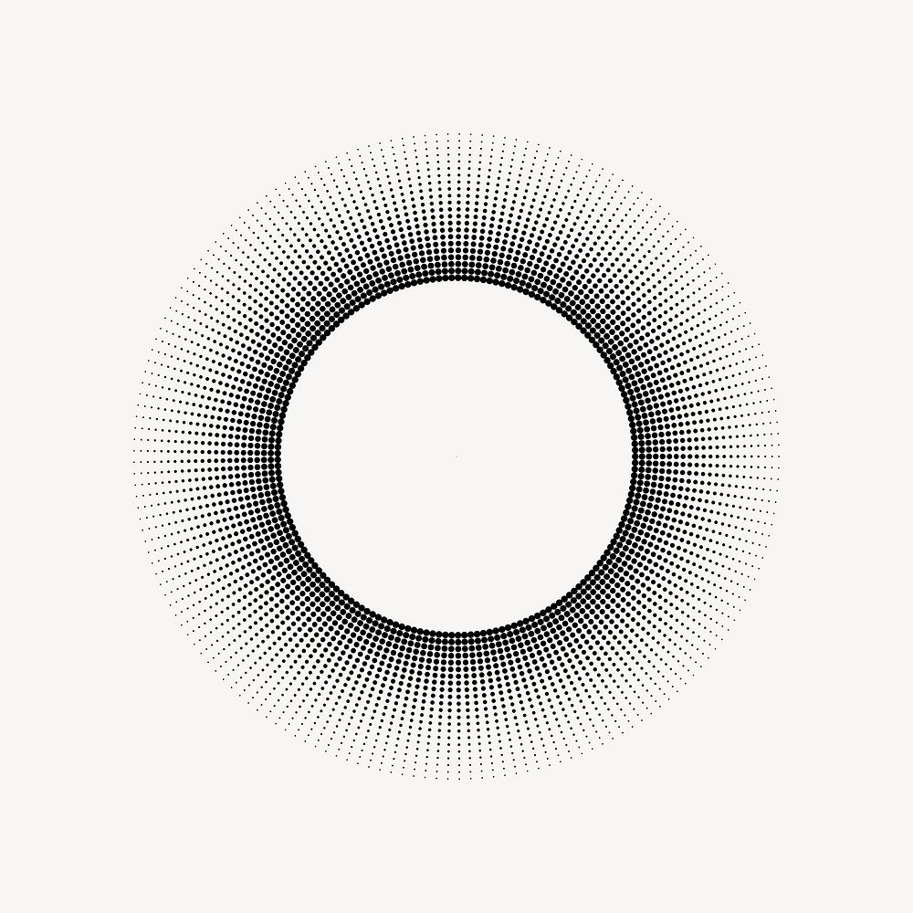 Radial halftone frame, dotted pattern vector. Free public domain CC0 image.