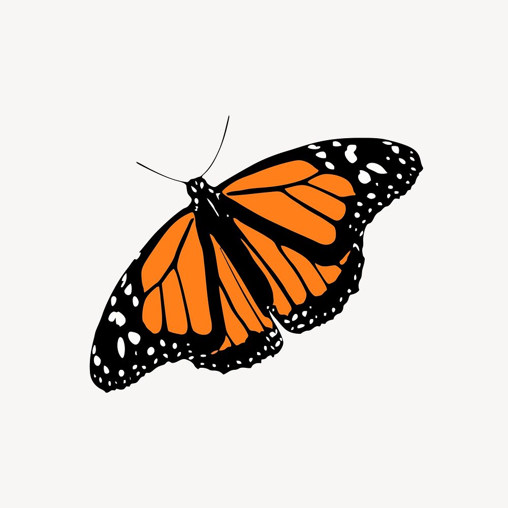Monarch butterfly clipart, insect illustration psd. Free public domain CC0 image.
