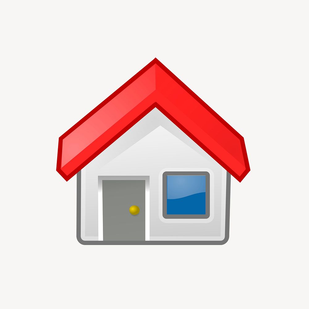 House icon clipart, architecture illustration psd. Free public domain CC0 image.