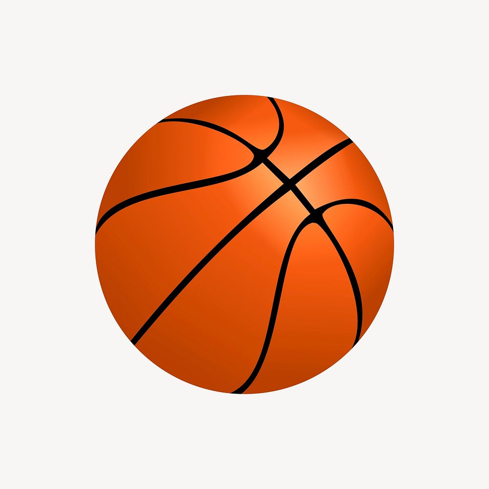Basketball sticker, sport equipment illustration vector. Free public domain CC0 image.