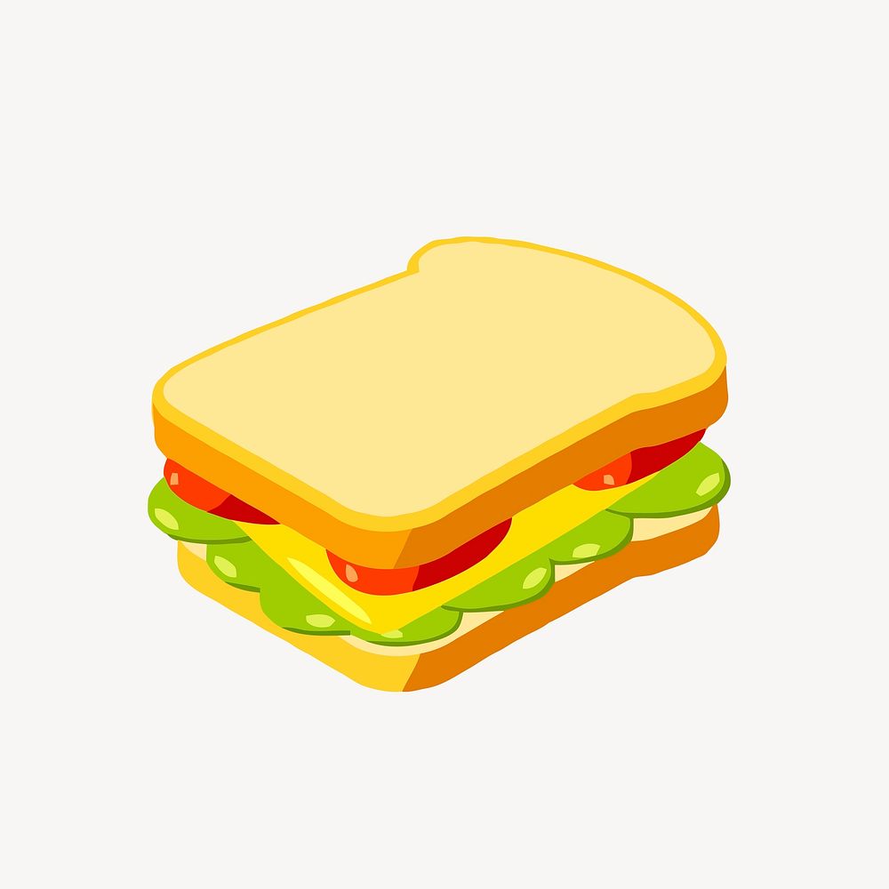 Sandwich clipart, food illustration. Free public domain CC0 image.
