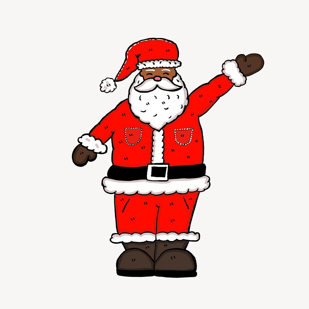 Santa Claus sticker, Christmas illustration vector. Free public domain CC0 image.