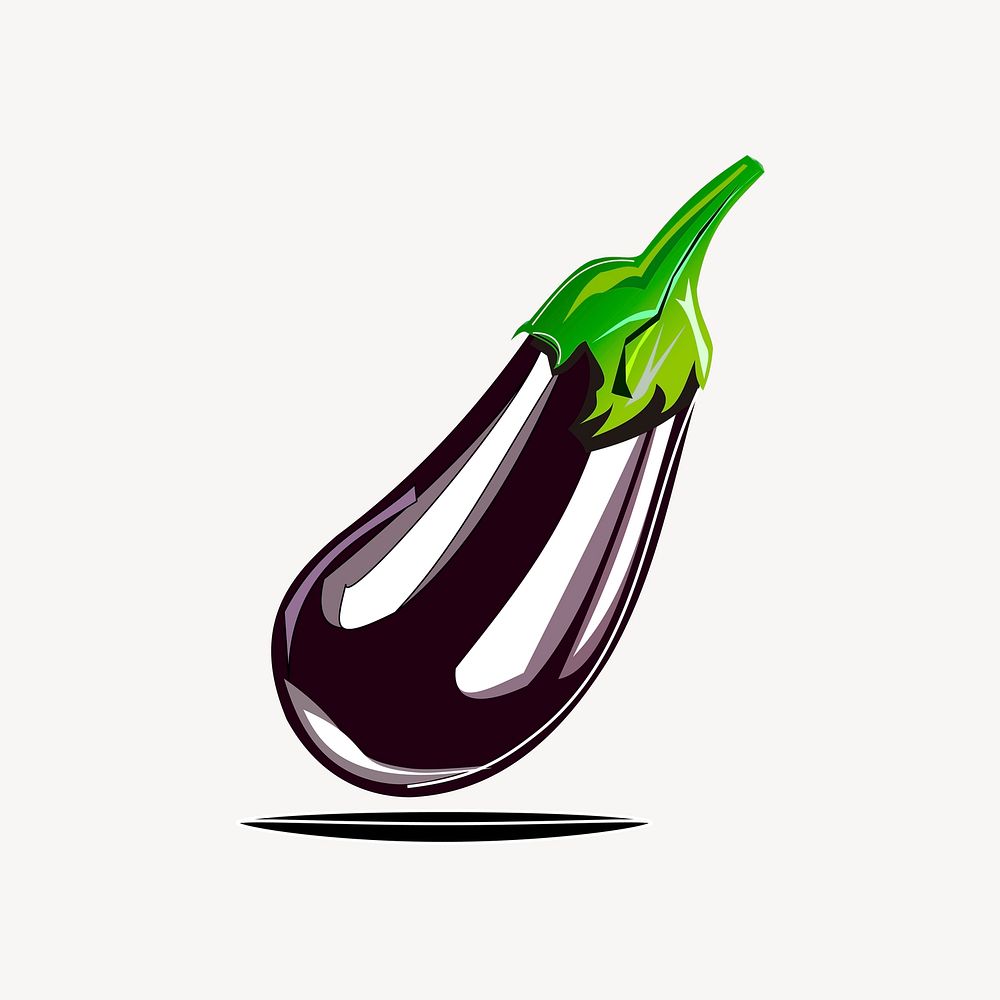 Eggplant sticker, vegetable illustration vector. Free public domain CC0 image.