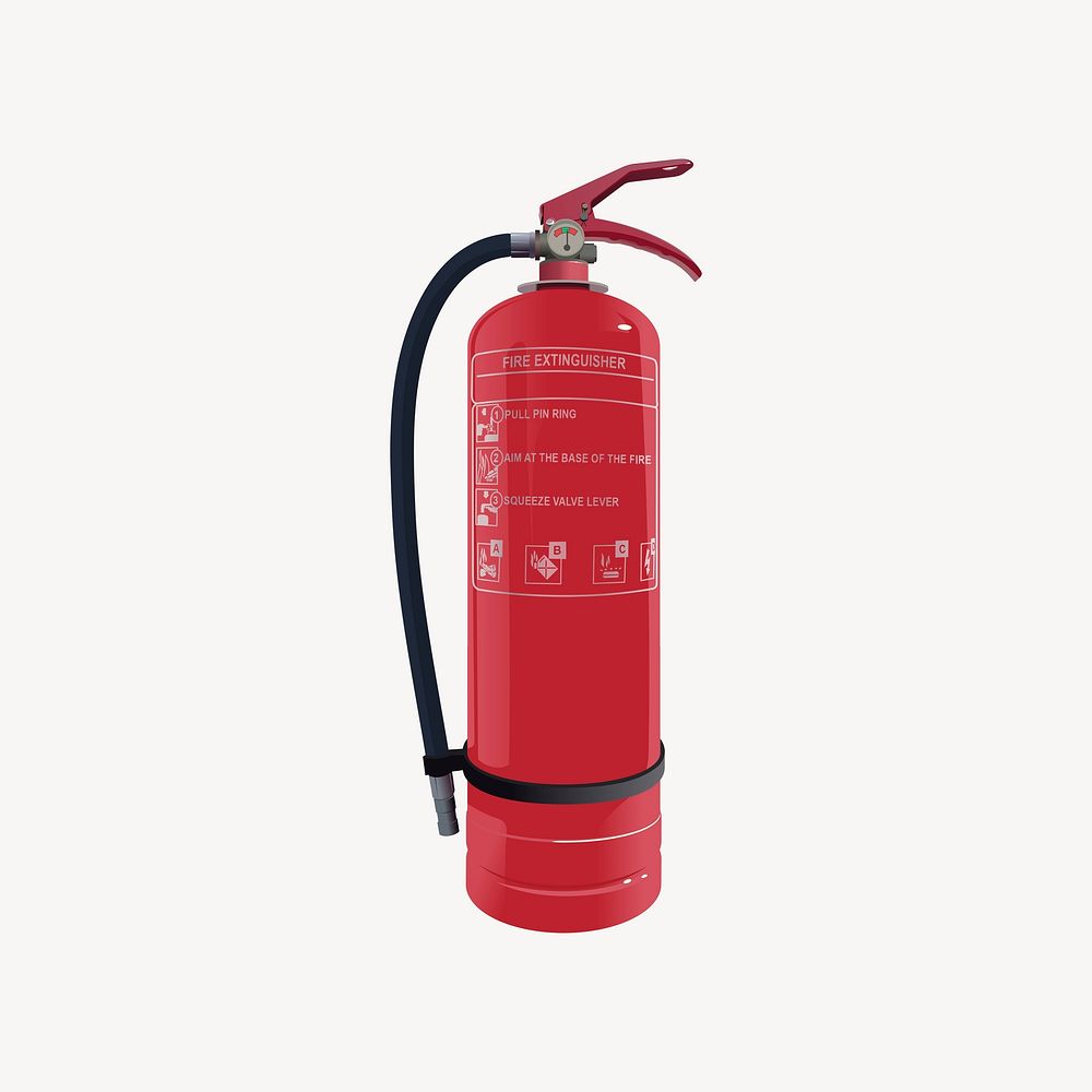 Fire extinguisher clipart, object illustration. Free public domain CC0 image.