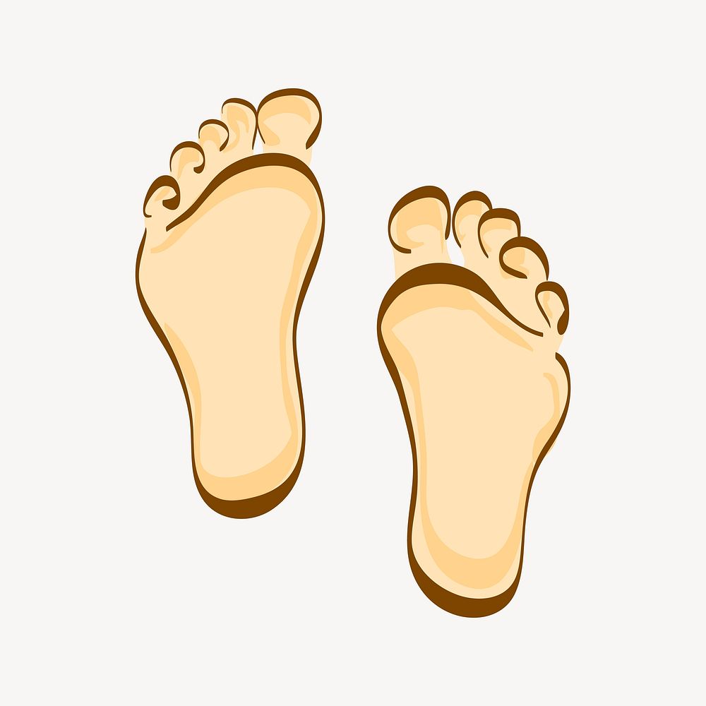 Human feet sticker, cartoon illustration vector. Free public domain CC0 image.