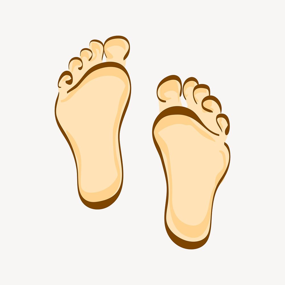 Human feet clipart, cartoon illustration. Free public domain CC0 image.