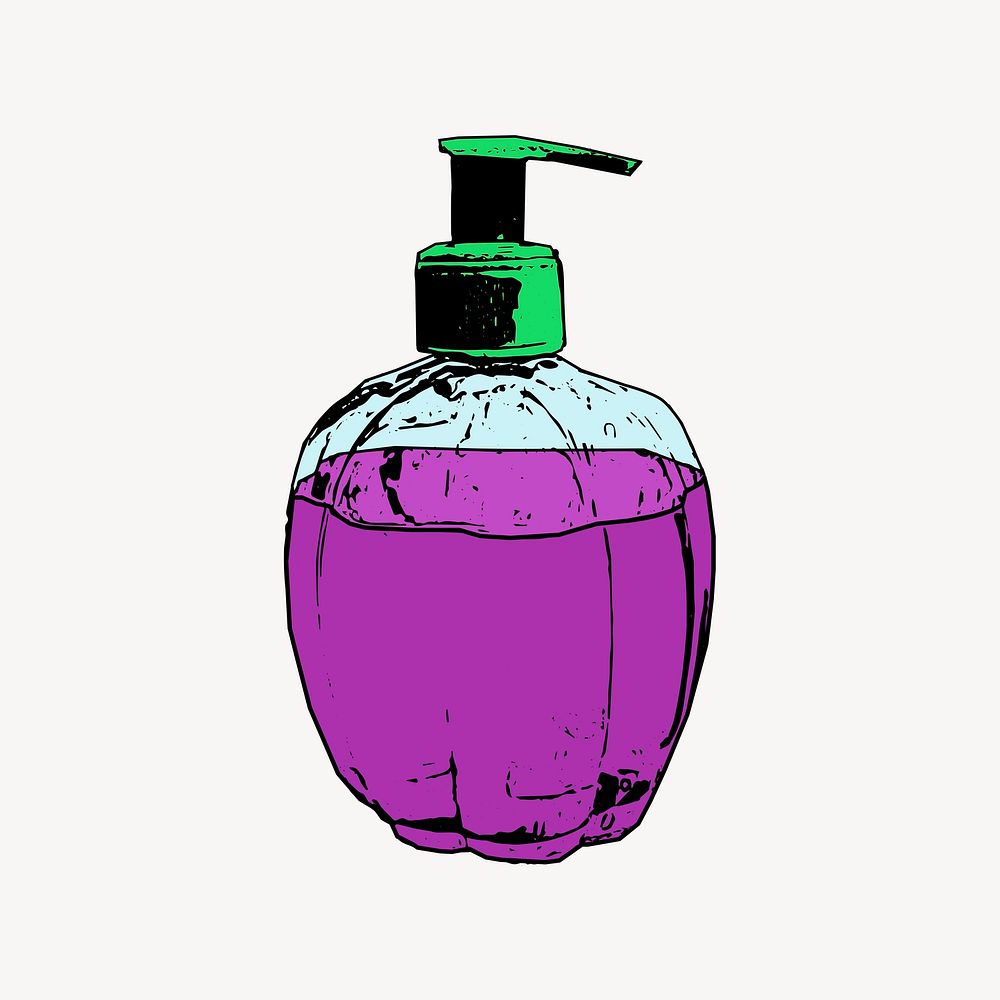 Pump bottle clipart, object illustration. Free public domain CC0 image.