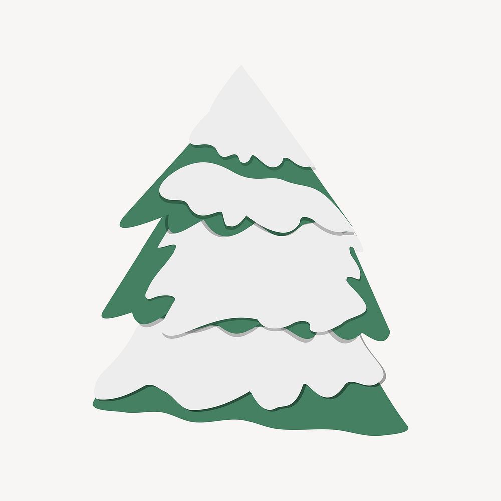 Christmas tree sticker, botanical illustration vector. Free public domain CC0 image.