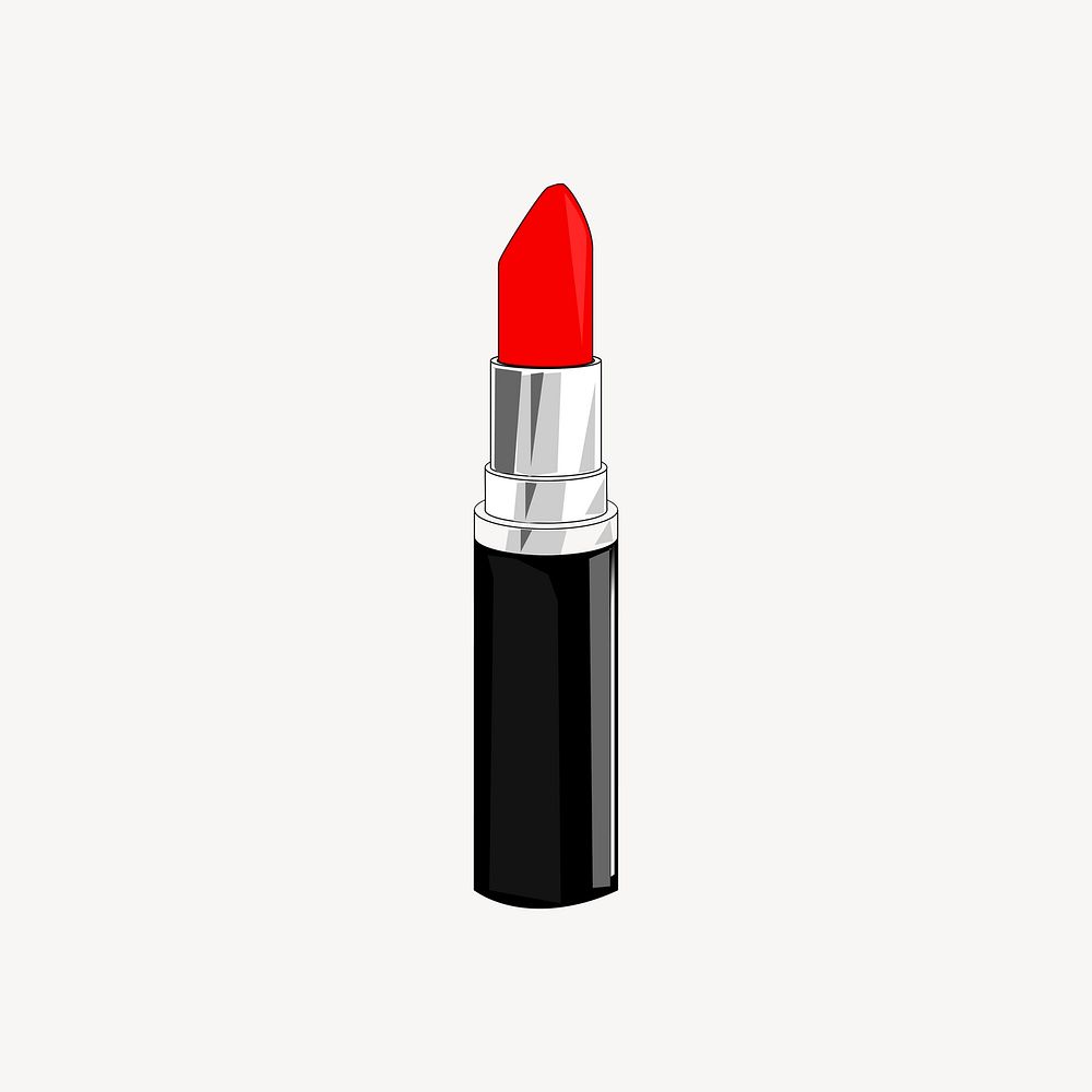 Red lipstick sticker, cosmetics illustration vector. Free public domain CC0 image.