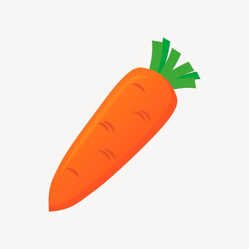 Carrot sticker, vegetable illustration vector. Free public domain CC0 image.