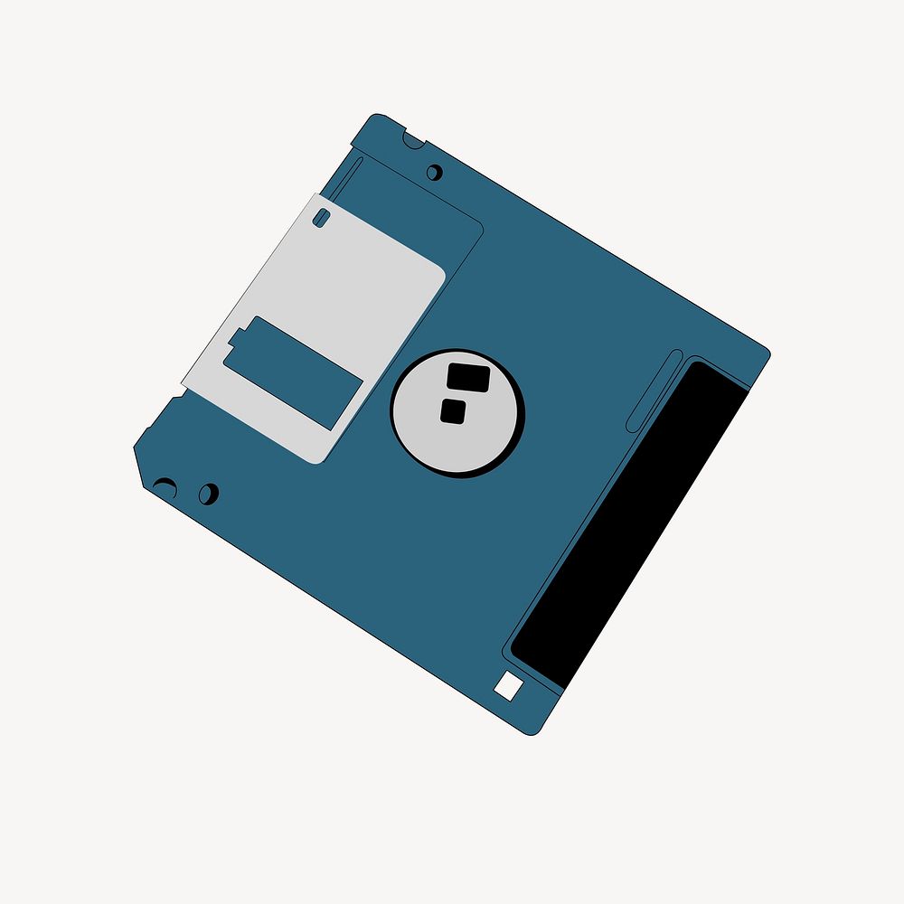 Floppy disc sticker, retro illustration vector. Free public domain CC0 image.