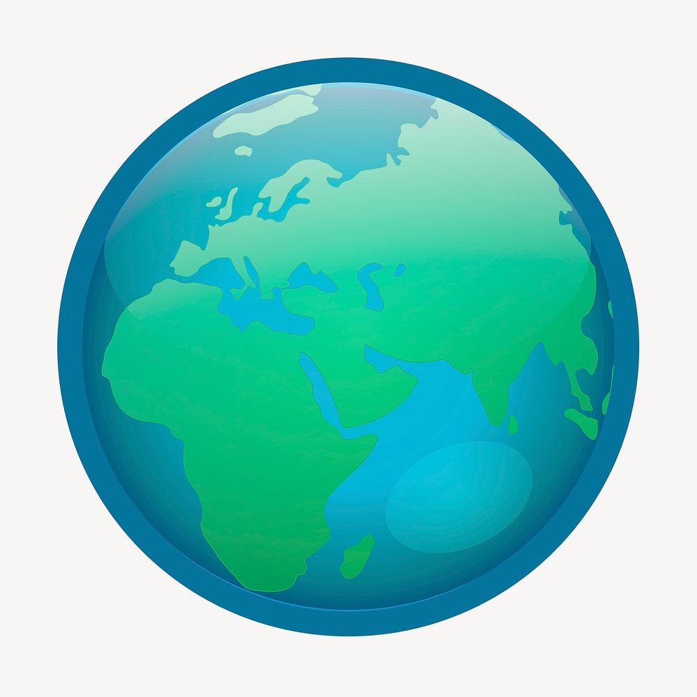 Planet earth clipart, geography illustration psd. Free public domain CC0 image.