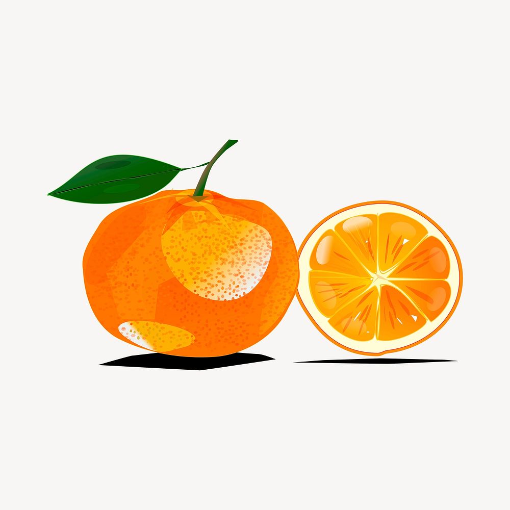 Orange clipart, fruit illustration psd. Free public domain CC0 image.