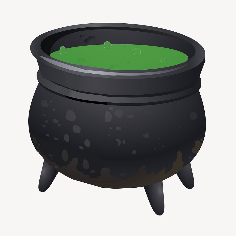 Potion cauldron clipart, Halloween illustration vector. Free public domain CC0 image.