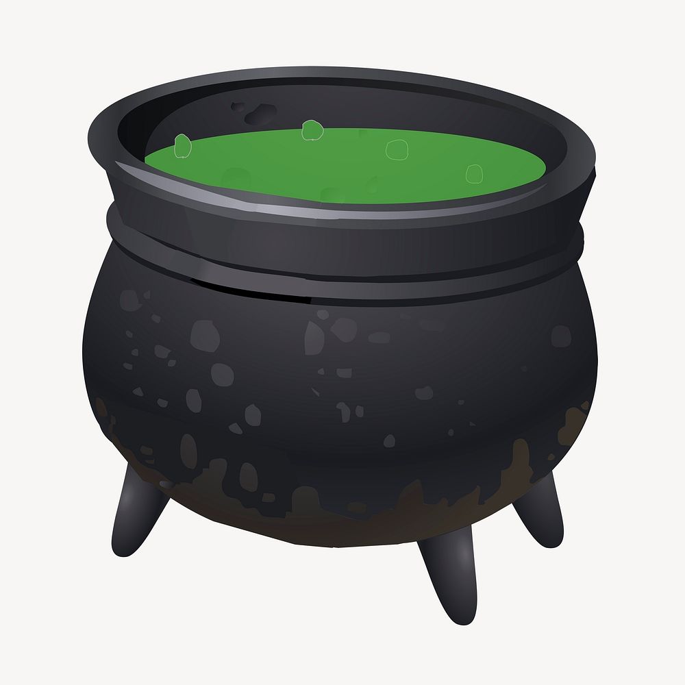 Potion cauldron clipart, Halloween illustration psd. Free public domain CC0 image.