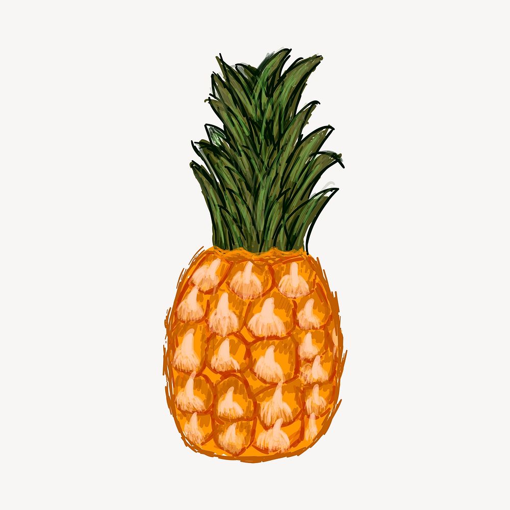 Pineapple clipart, fruit illustration. Free public domain CC0 image.