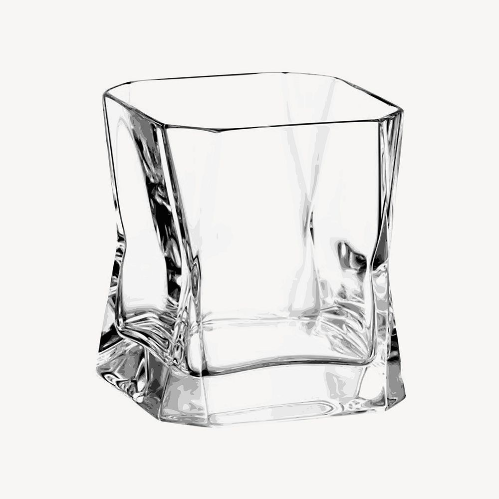 Whiskey glass clipart, object illustration. Free public domain CC0 image.