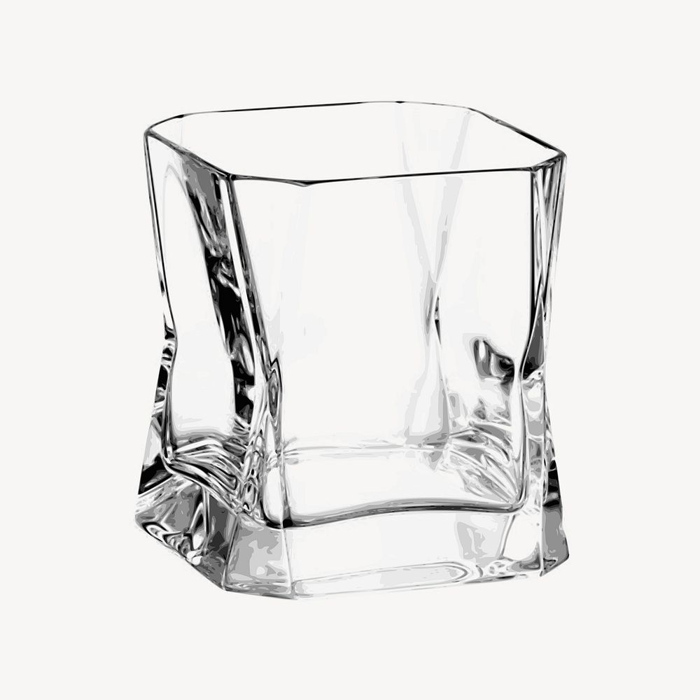Whiskey glass clipart, object illustration psd. Free public domain CC0 image.