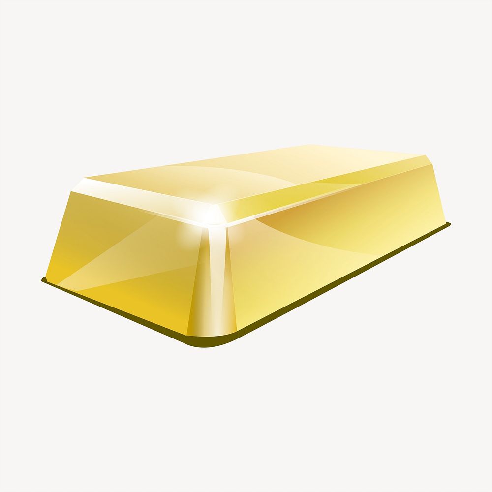 Gold bar clipart, object illustration. Free public domain CC0 image.