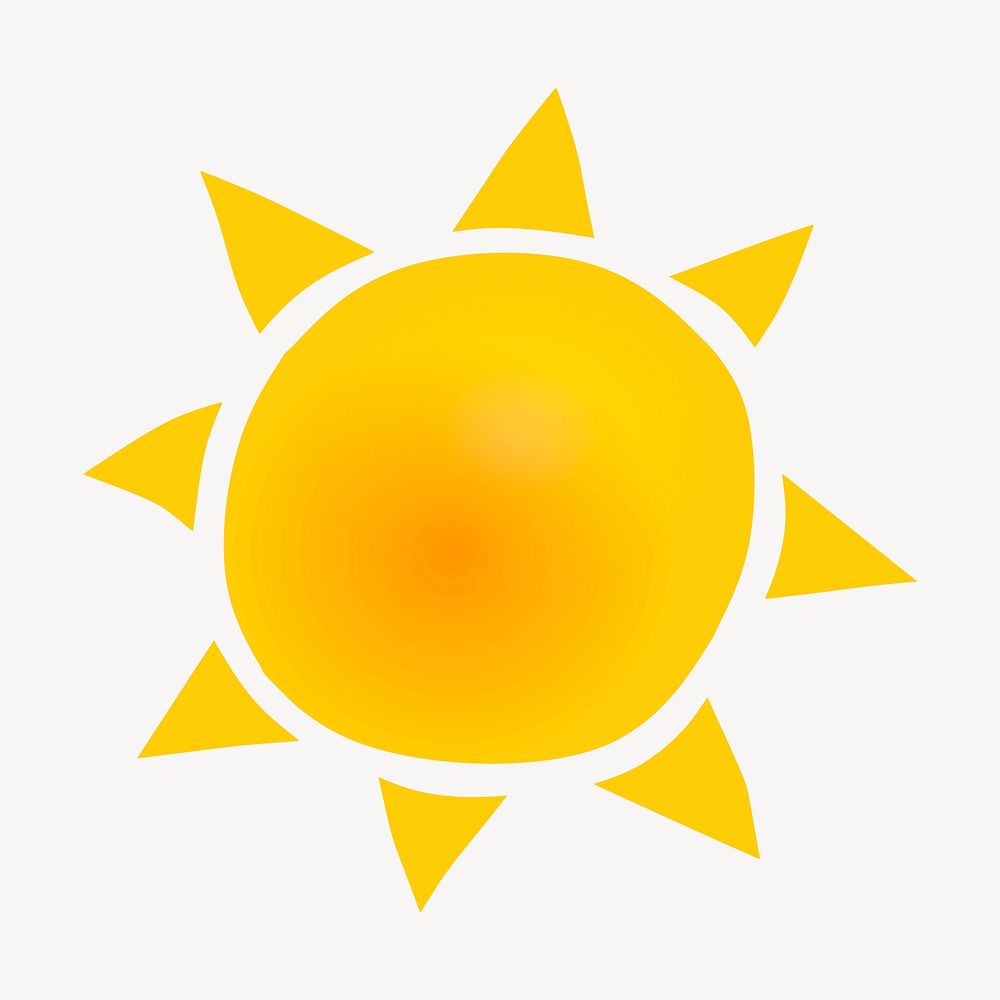 Sun doodle clipart, weather illustration vector. Free public domain CC0 image.