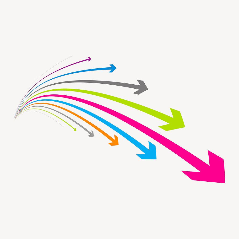 Colorful arrow clipart, business graphic. Free public domain CC0 image.