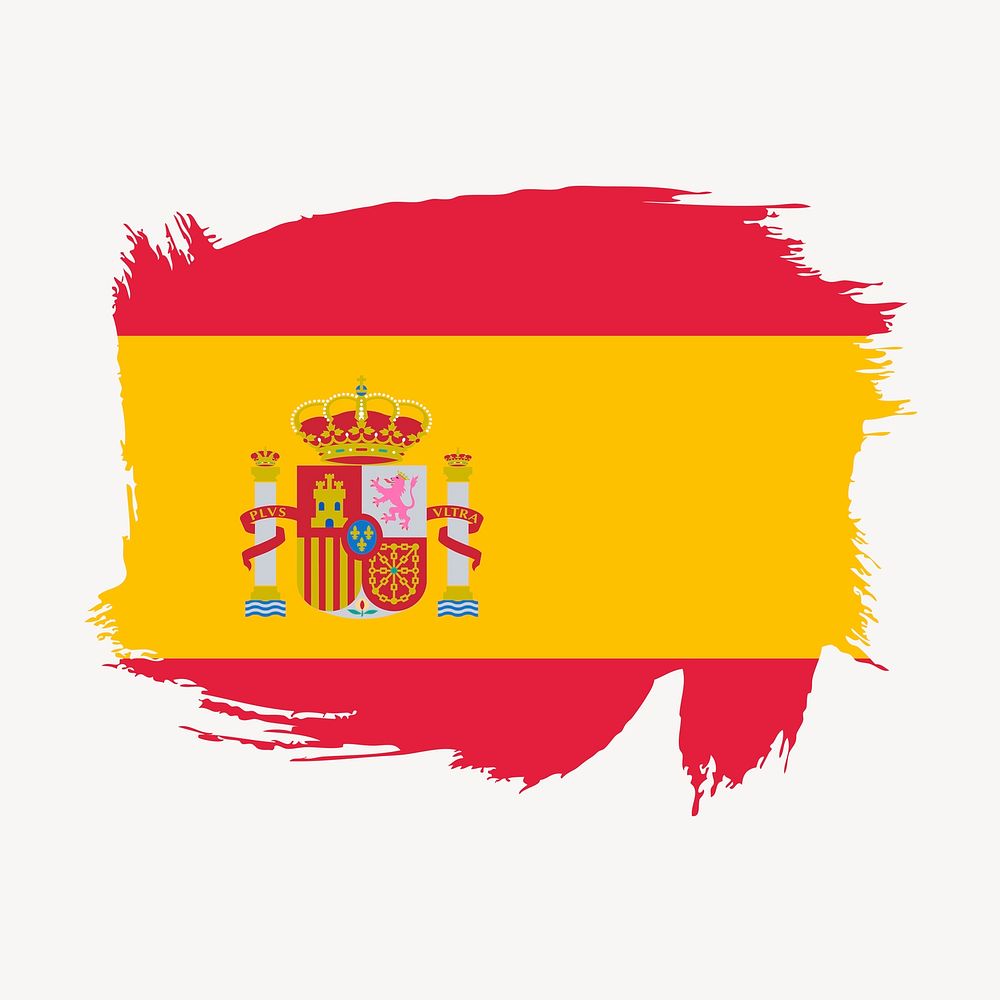 Spanish flag clipart, national symbol illustration psd. Free public domain CC0 image.