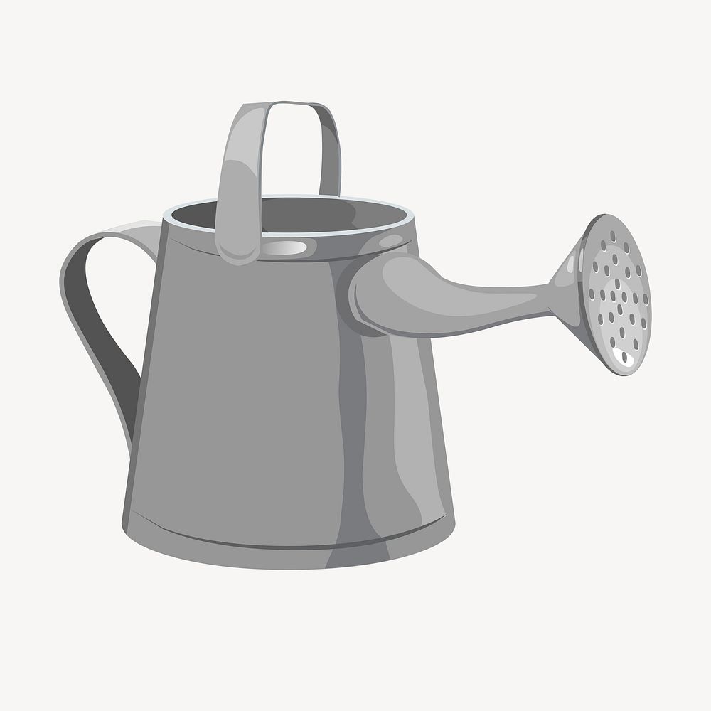 Watering can clipart, gardening equipment illustration. Free public domain CC0 image.