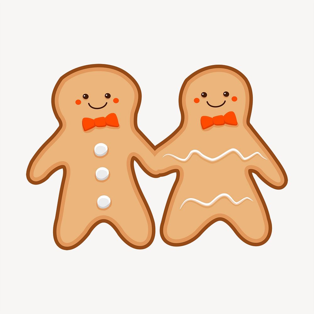 Gingerbread clipart, Christmas menu illustration psd. Free public domain CC0 image.